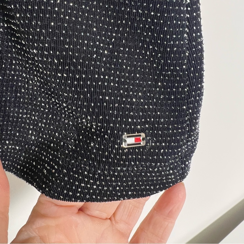 Tommy Hilfiger women's sparkly or glitter-dot flutter sleeve top. - Picture 5 of 9